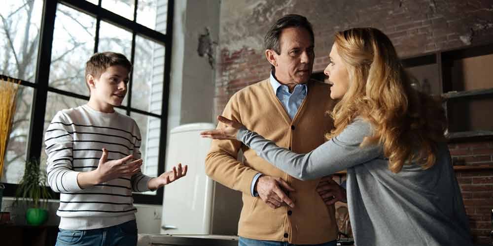 teenager and parents arguing