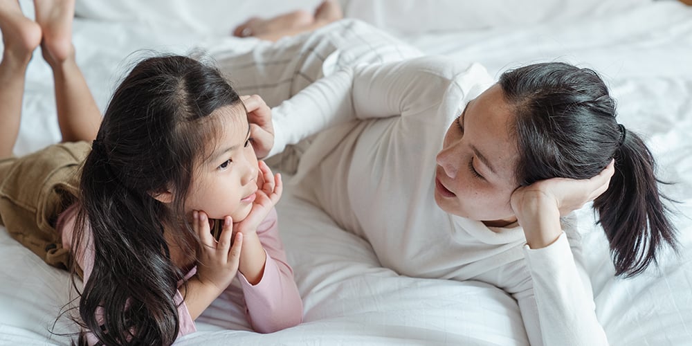 mum and child talking about grief