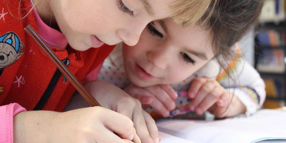 girls learning together