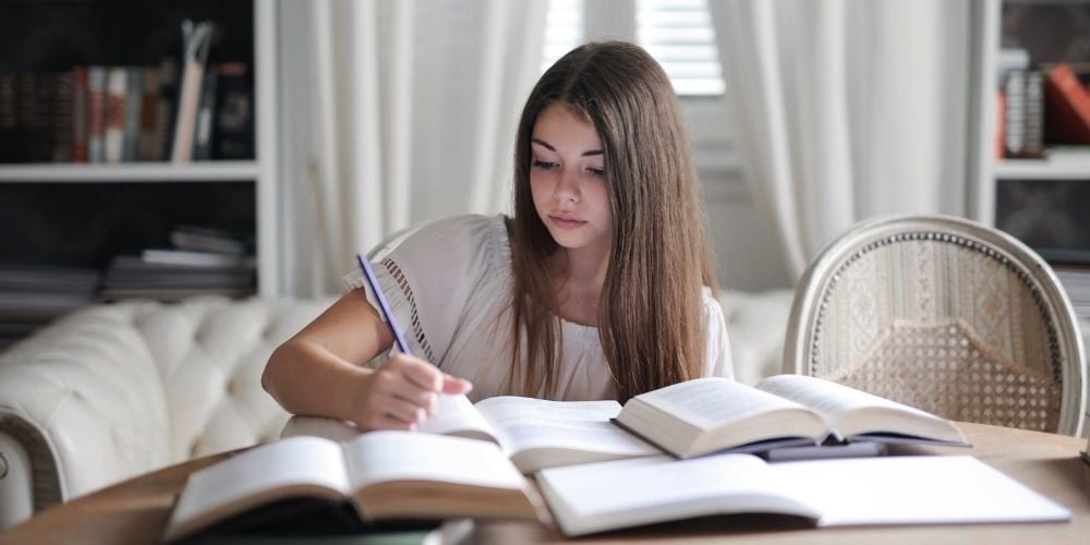 girl studying for an exam