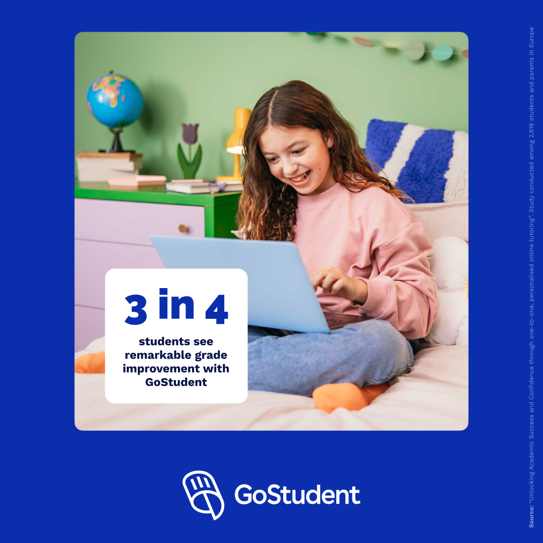 3 in 4 students improve their grades with GoStudent 1x1-4