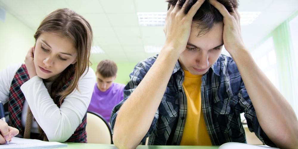 students stressed about exams